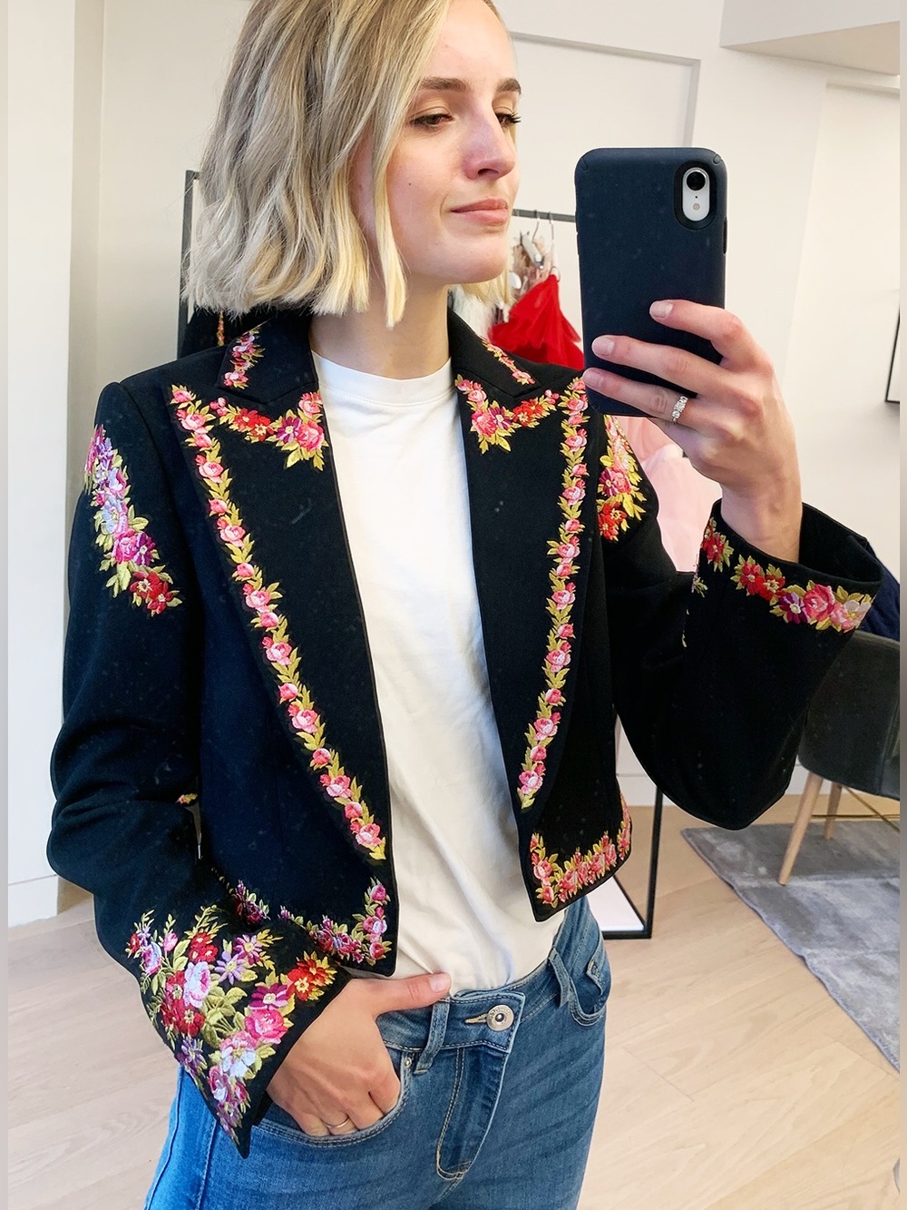 RARE NWT Giambattista Valli x H&M black cropped jacket